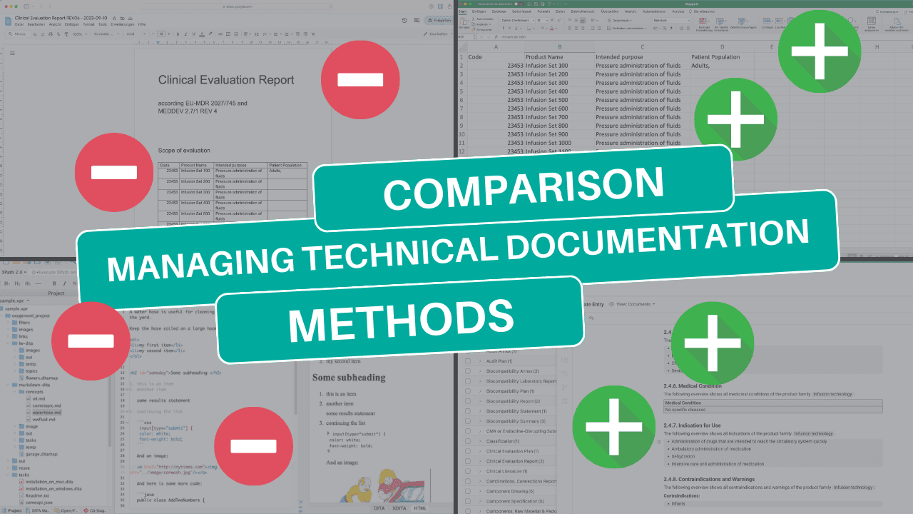 Comparison of methods for managing technical documentation for medical devices and IVDs